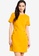 ZALORA WORK yellow Button Detail Mini Dress B391CAADBD0679GS_1