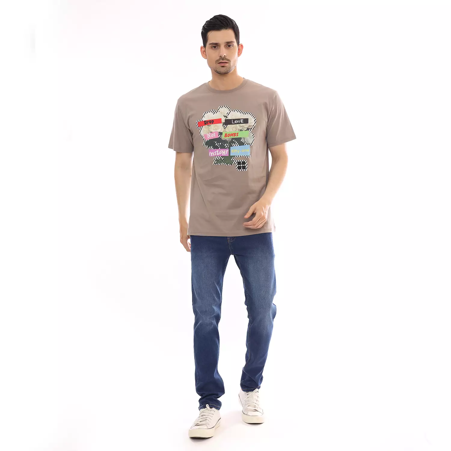 Insight Kaos Lengan Pendek Pria Coklat A Drop Love Tee Planet Surf