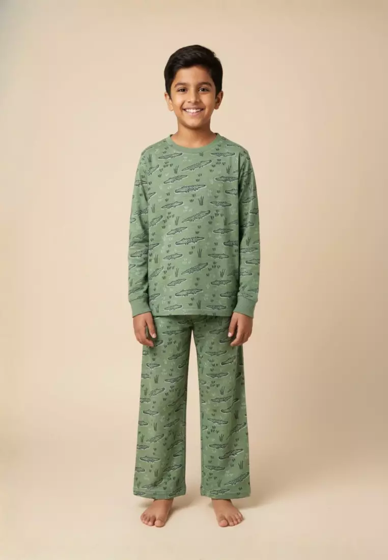 Baby and Kids Pajama Nightsuit Set- The Alligator