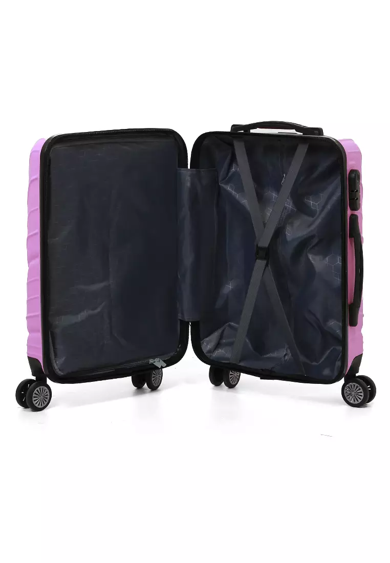 Carlton Tas Koper Unisex Size 20 Inch Travel Luggage Large Compartment Material Fiber ABS ORIGINAL - Pink