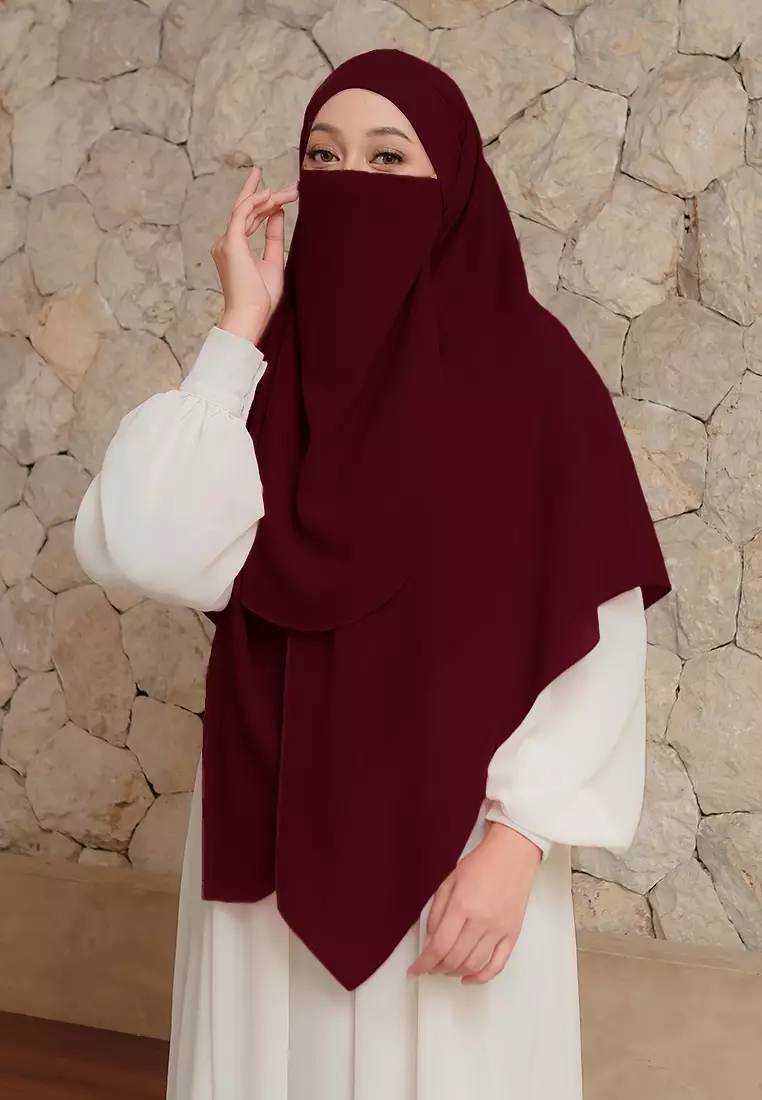 KHIBAN KHAIRA MAGNET PLUS NIQAB - DEEP MAROON