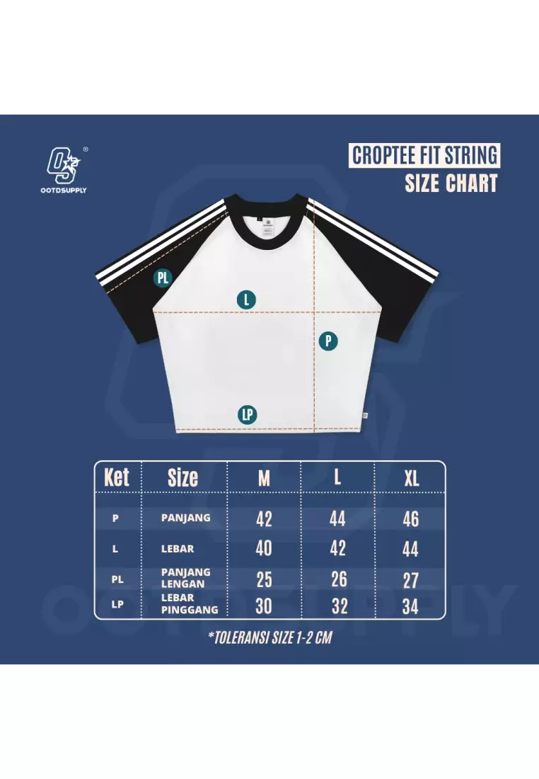 OOTDSUPPLY Croptee Fit V.4 Brilliance List  l Tshirt Crop l Kaos Croptee | CSFV4001