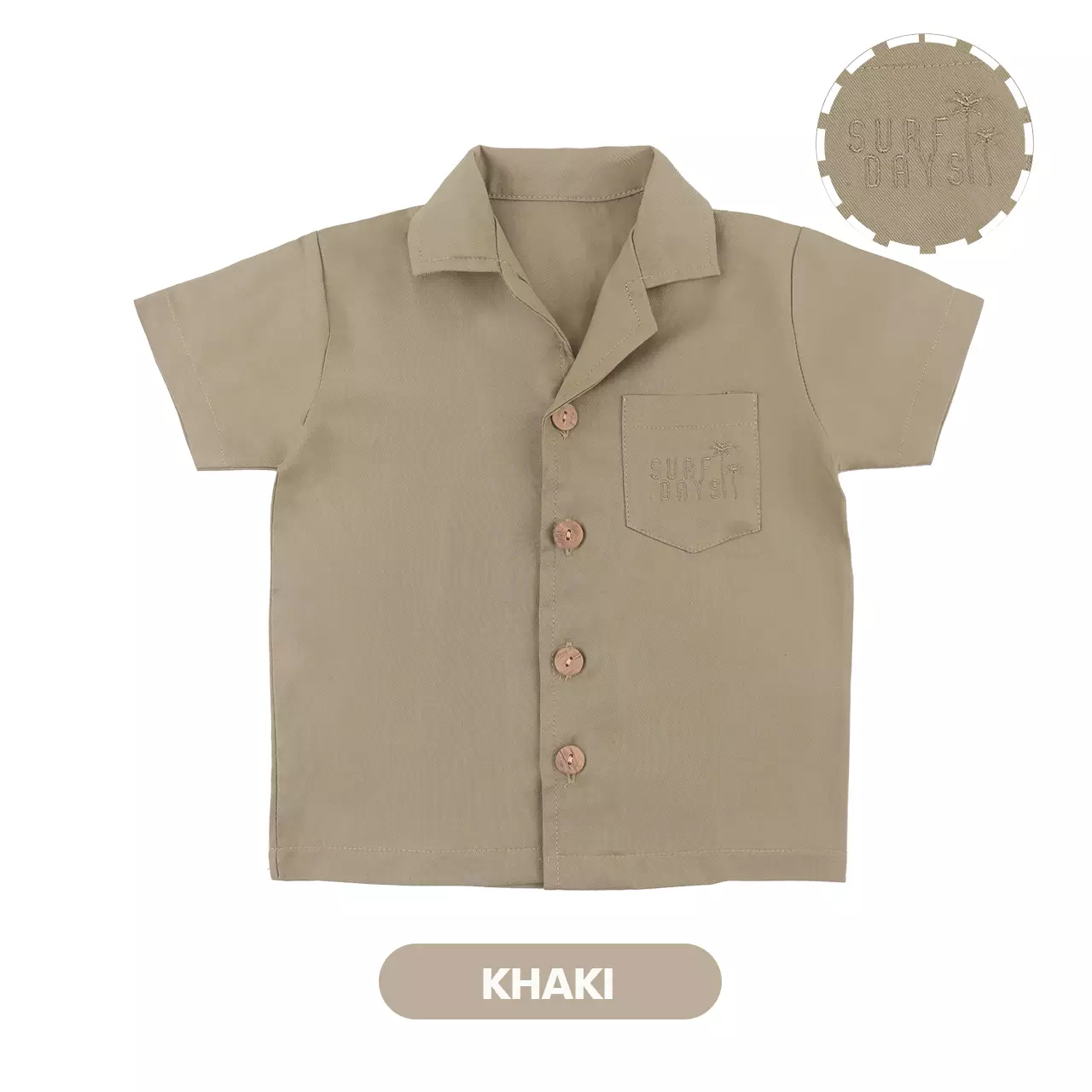 Mooi Kemeja Anak Laki-laki Arka Pocket Shirt - Khaki