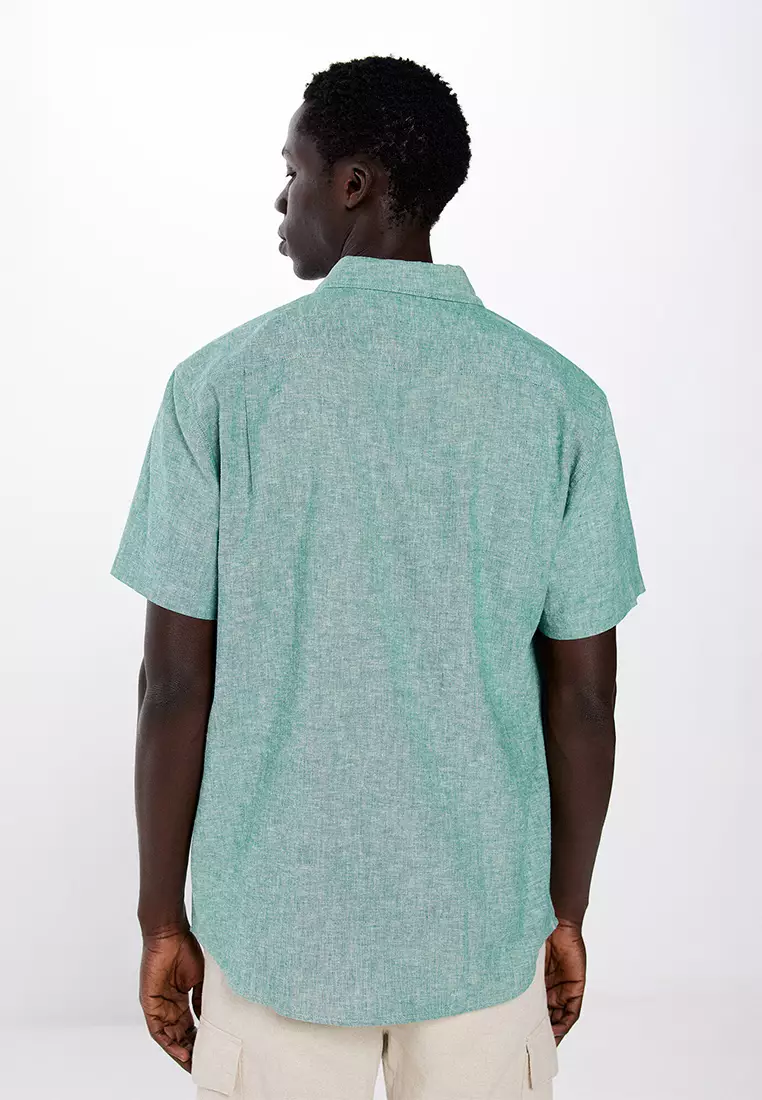 Short-Sleeved Linen Shirt