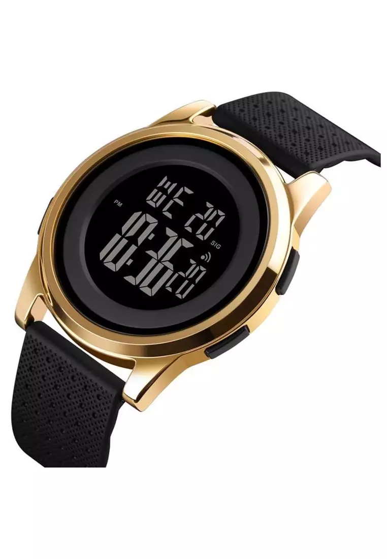 Jam Tangan Casual Digital Pria Water Resistant 50m Strap Tali Material PU QO61 ORIGINAL