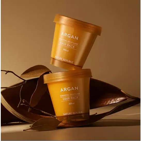 NATURE REPUBLIC Argan Essential Deep Care Hair Pack | Hair Fall Hair Treatment - Perawatan rambut Rontok & Rusak