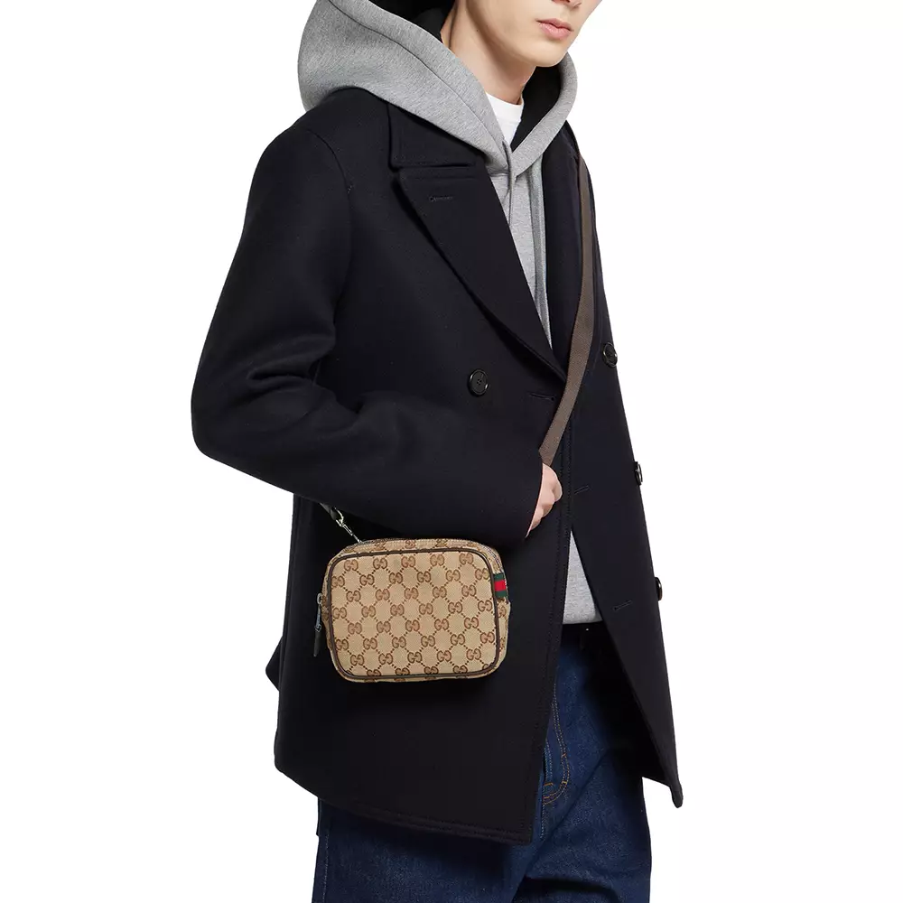 [4.4PRIL KEJUTAN HARGA] GG Canvas Mini Crossbody Bag Beige Brown