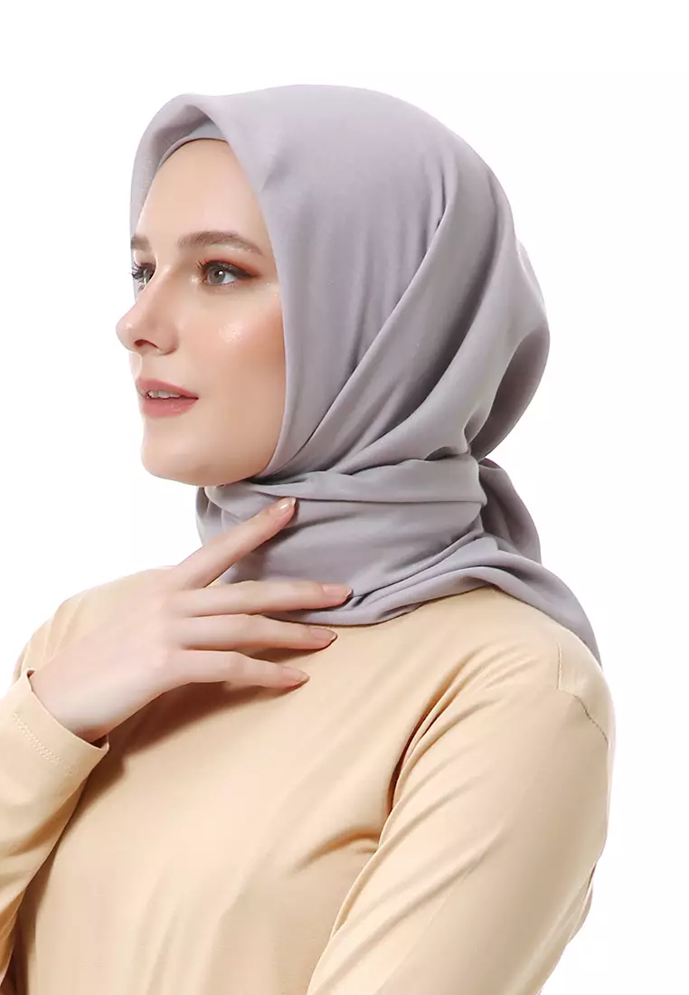 Vierra Jilbab Segiempat Paris Polos Premium Best Style - Grey