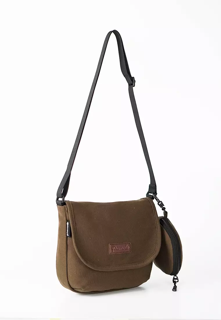 Tas Selempang Sling Bag Waterproof Anti Air Penutup Resleting Yua Series - Coklat
