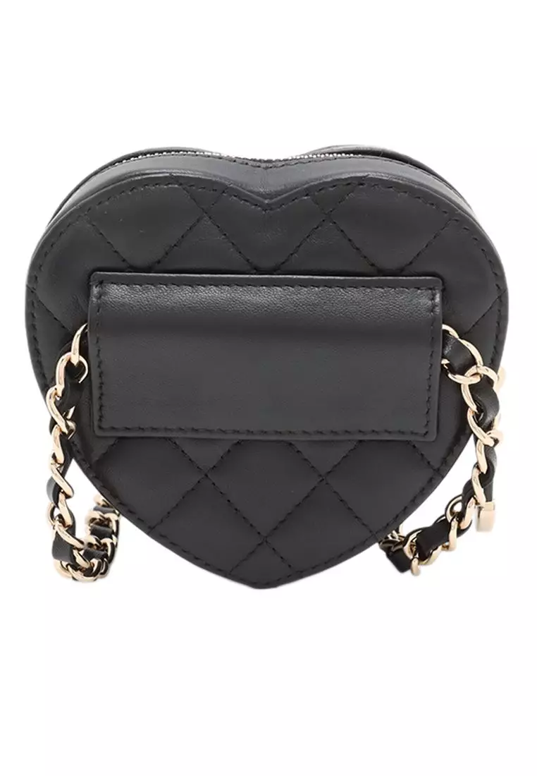 Pre-Loved Chanel Mini Lambskin Cc In Love Heart Belt Bag