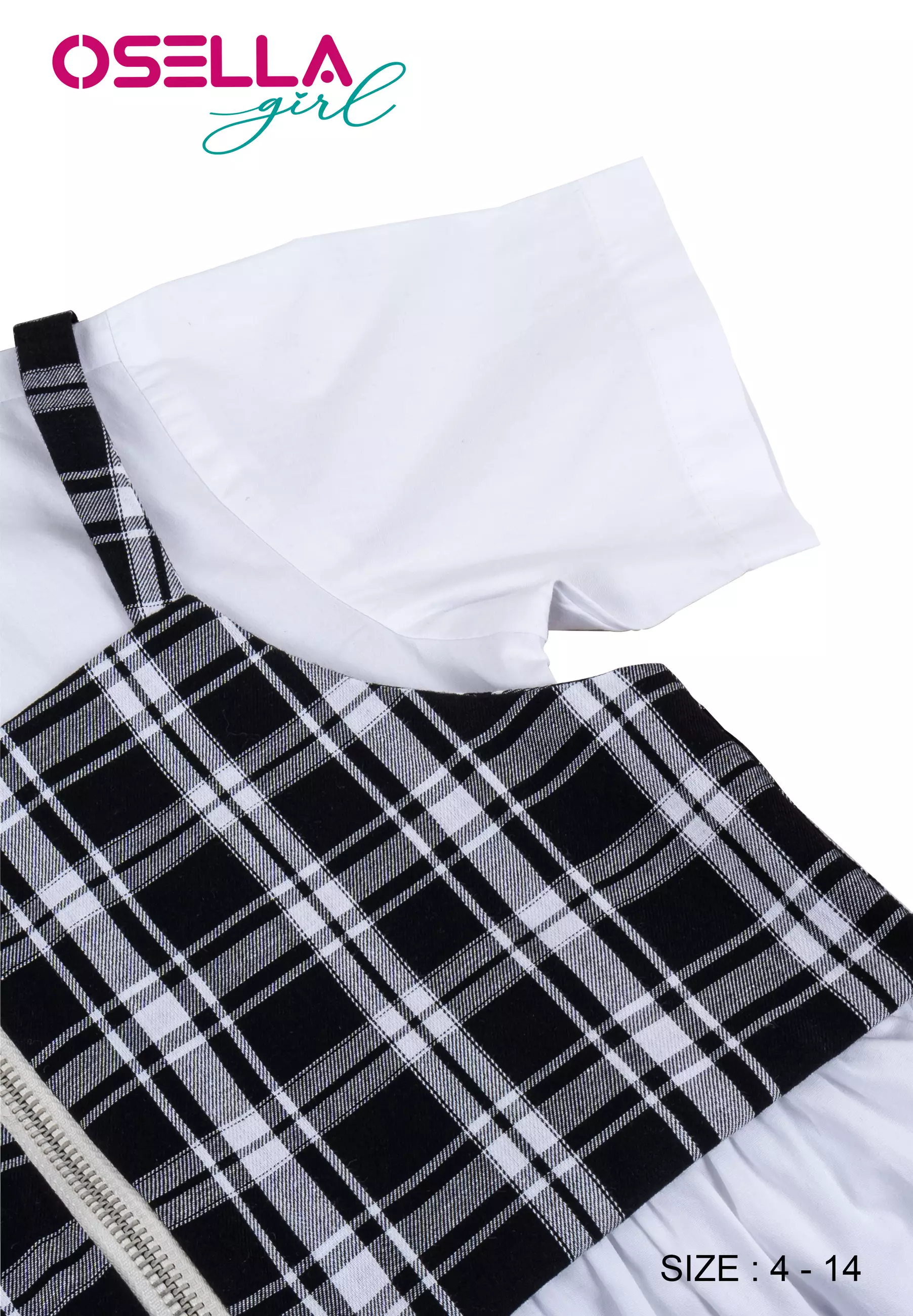 [NEW] Osella Kids Solid Mini Dress With Vest In White 2356420701 | Mini Dress Anak Perempuan