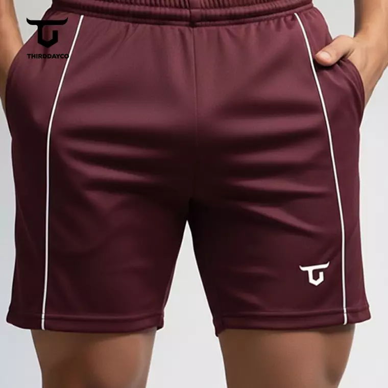 THIRDDAY Celana Pendek Olahraga Gym AirStretch 4 way stretch drifit dark maroon MC048