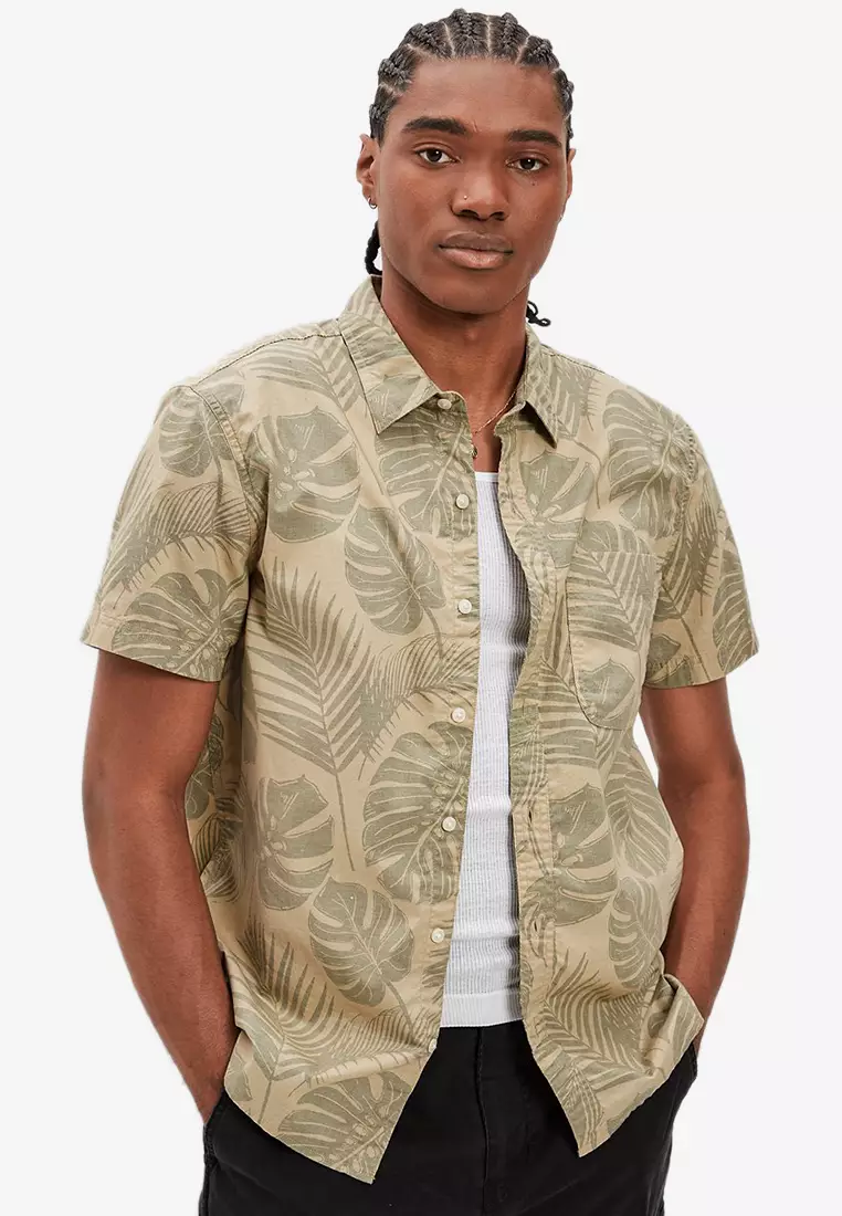 Khaki short sleeve button clearance up
