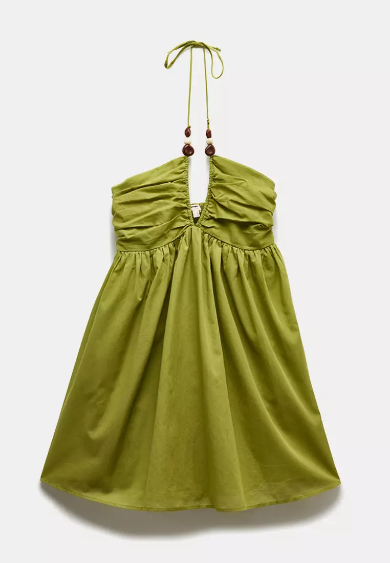 Beaded Detail Halter Neck Beach Dress