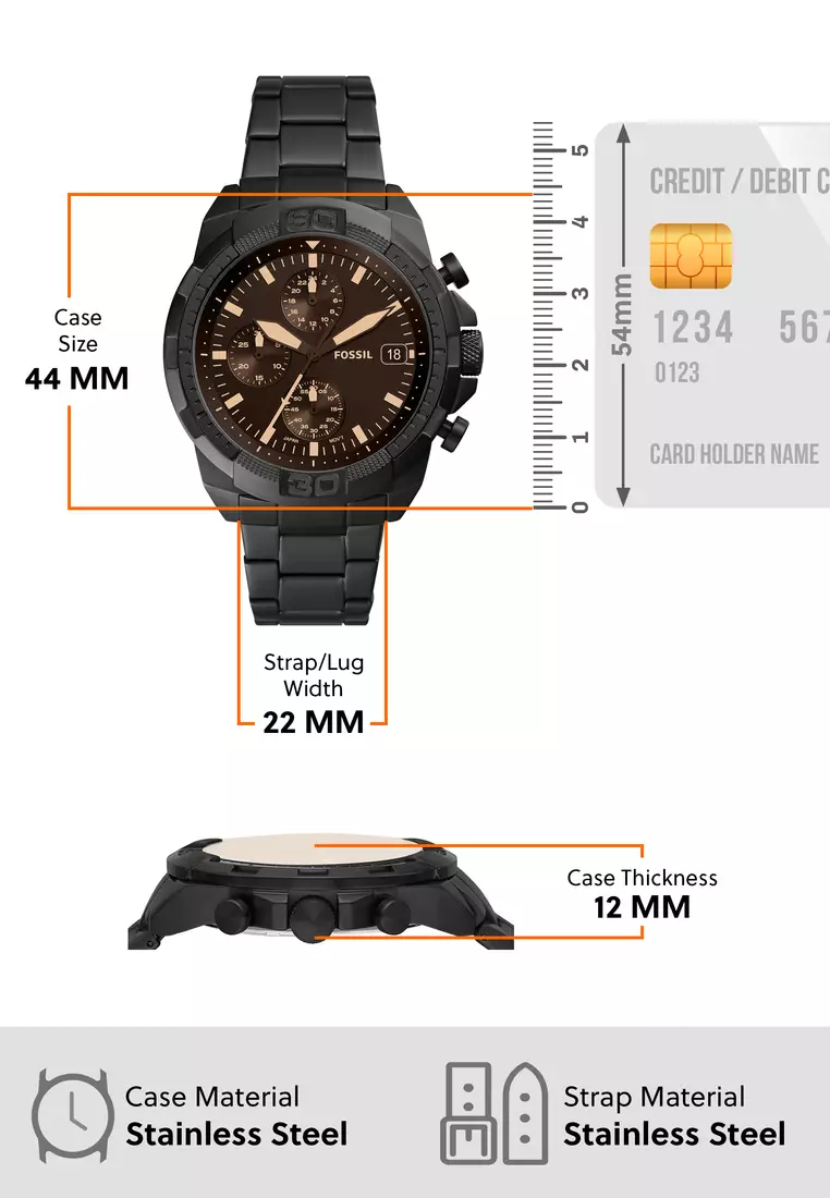 Buy Fossil Fossil Bronson Black Watch FS5851 Online | ZALORA Malaysia