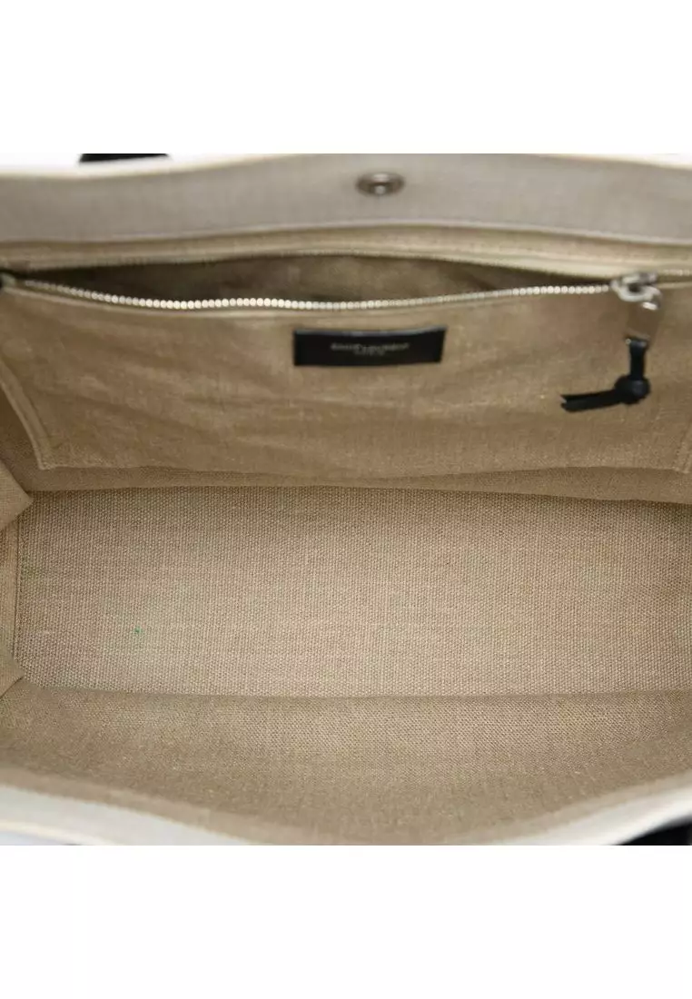Pre-Loved Saint Laurent Canvas Rive Gauche North South Tote
