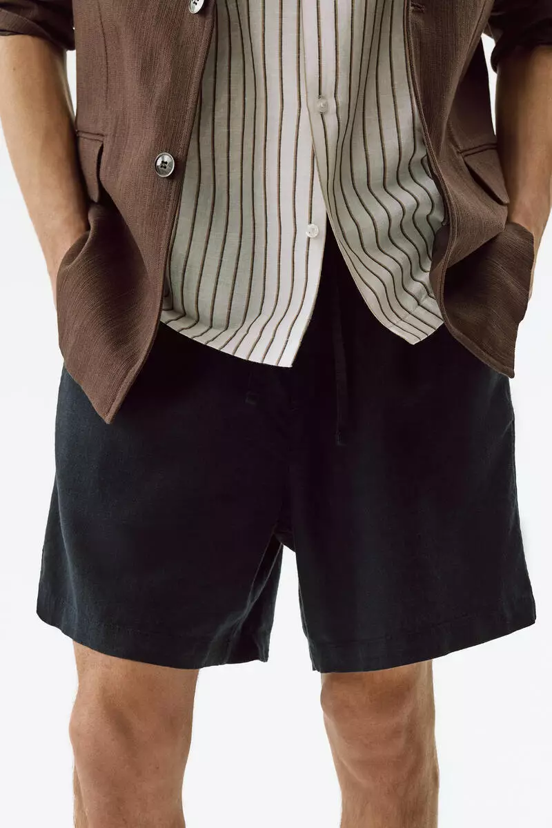 Relaxed Fit Linen-blend shorts