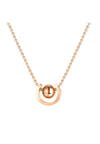 Air Jewellery gold Luxurious Round Bead U Shape Necklace In Rose Gold 2B592AC007AE25GS_1