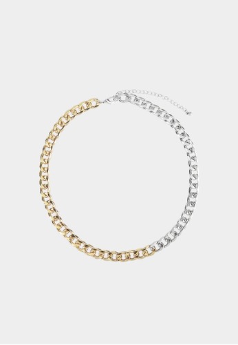 Jual Pomelo Two Tone Chain Necklace Gold Silver Original Zalora Indonesia