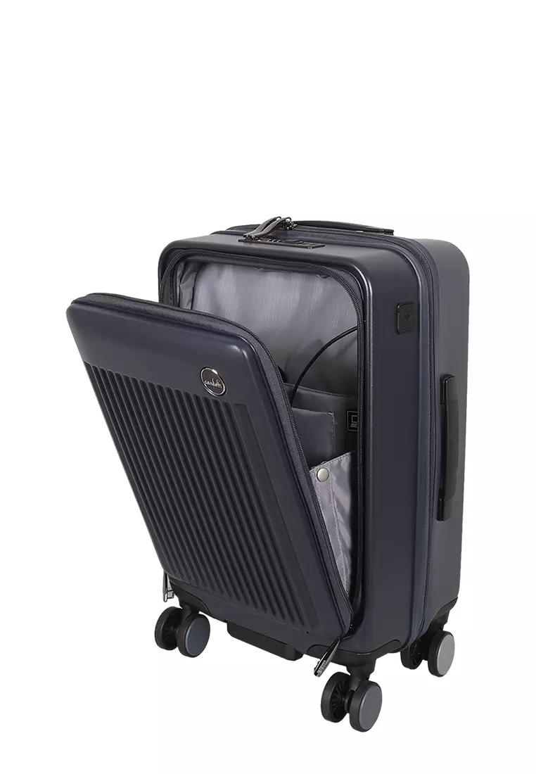 Koper - Trolley Case Condotti FRONTLINE 63138 - 20 Inch With USB Charging Port Blue