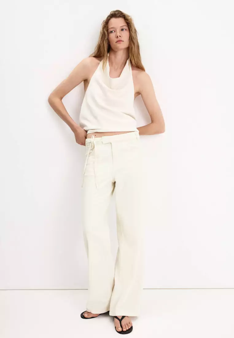 Low-Rise Tie Jeans