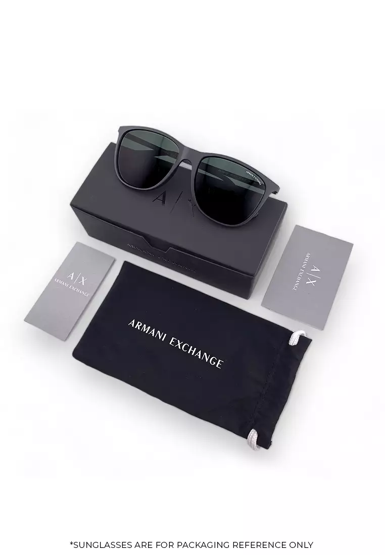 Armani Exchange Men's Pillow Frame Grey Injected Sunglasses - AX4122S