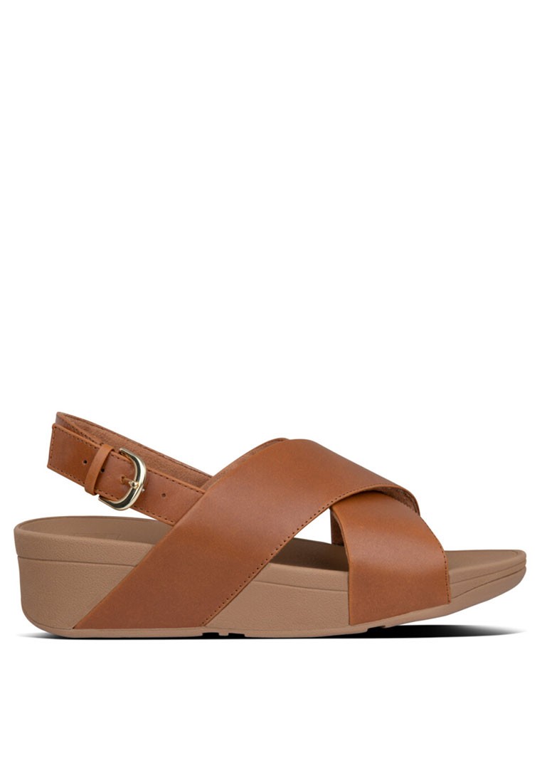 FitFlop LULU Women's Leather Cross Back-Strap Sandals - Light Tan (K03-592)