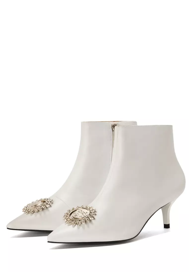 White kitten heel boots hotsell
