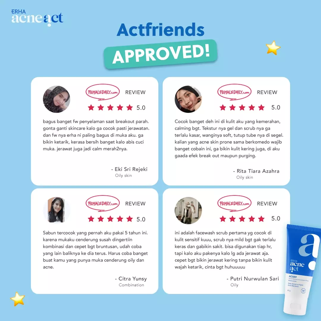 ERHA Acneact ACSBP (Acne Cleanser Scrub Beta Plus) 60g - Sabun Wajah Scrub Kulit Jerawat BHA Sulfur