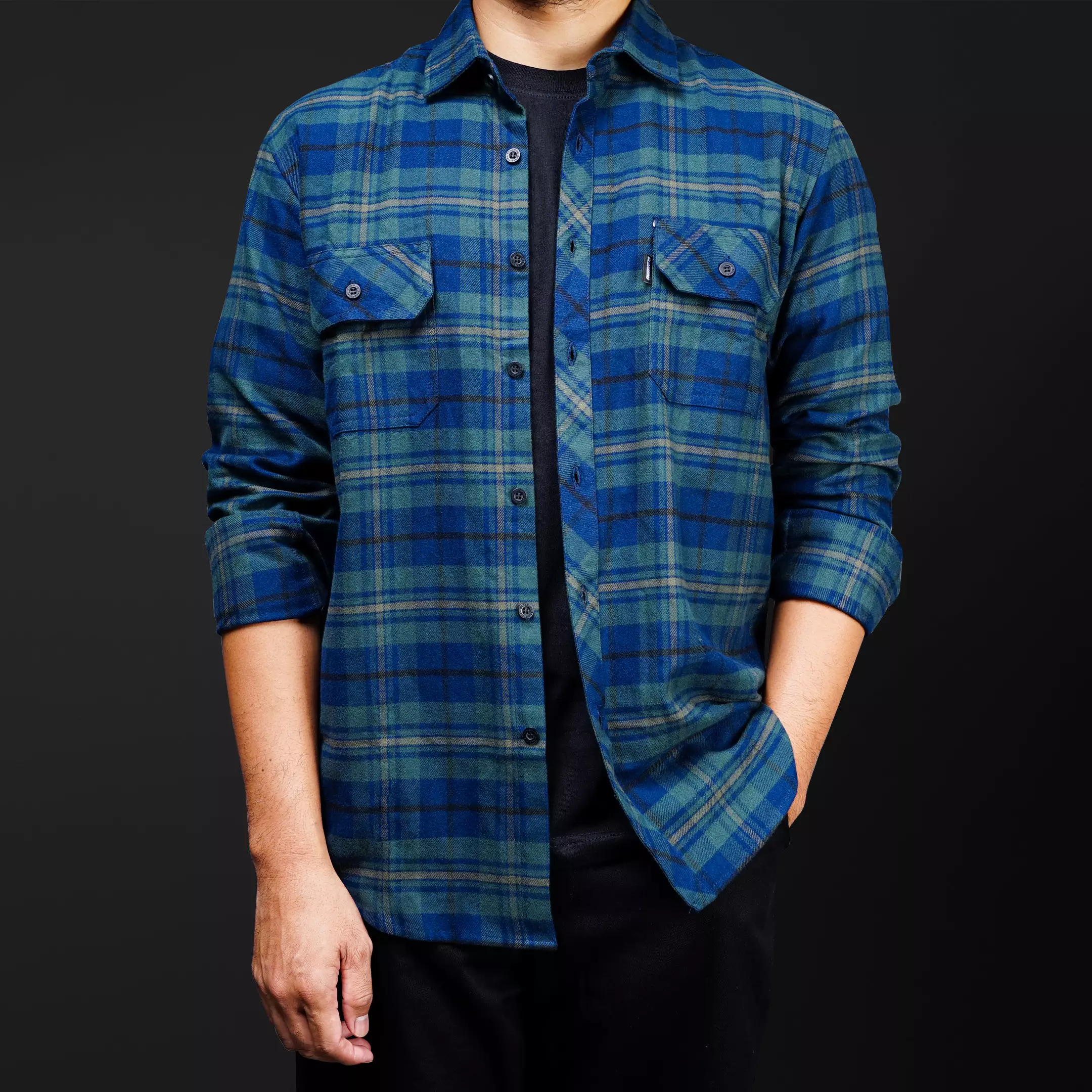 Gloaming Kemeja Flanel Veterano Unisex Panjang Avantia