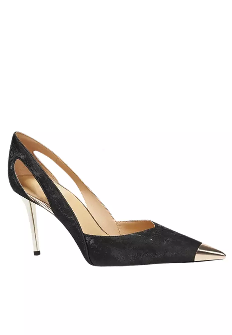 6CM Hollowed Pointed Satin Wedding Heels PX708-B36