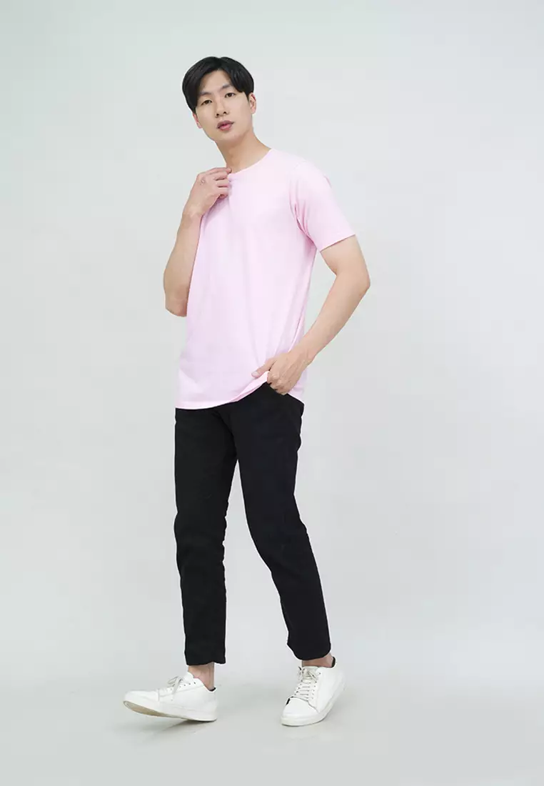 Kaos Polos Pria Premium Katun Combed Lengan Pendek Pink
