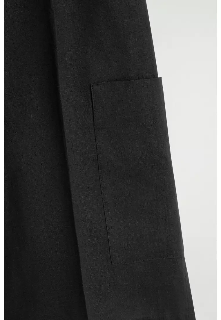 LINEN UTILITY BERMUDA SHORTS