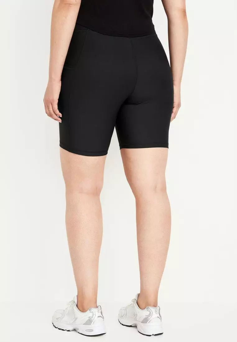 High-Waisted Powersoft Biker Shorts For Women -- 8-Inch Inseam