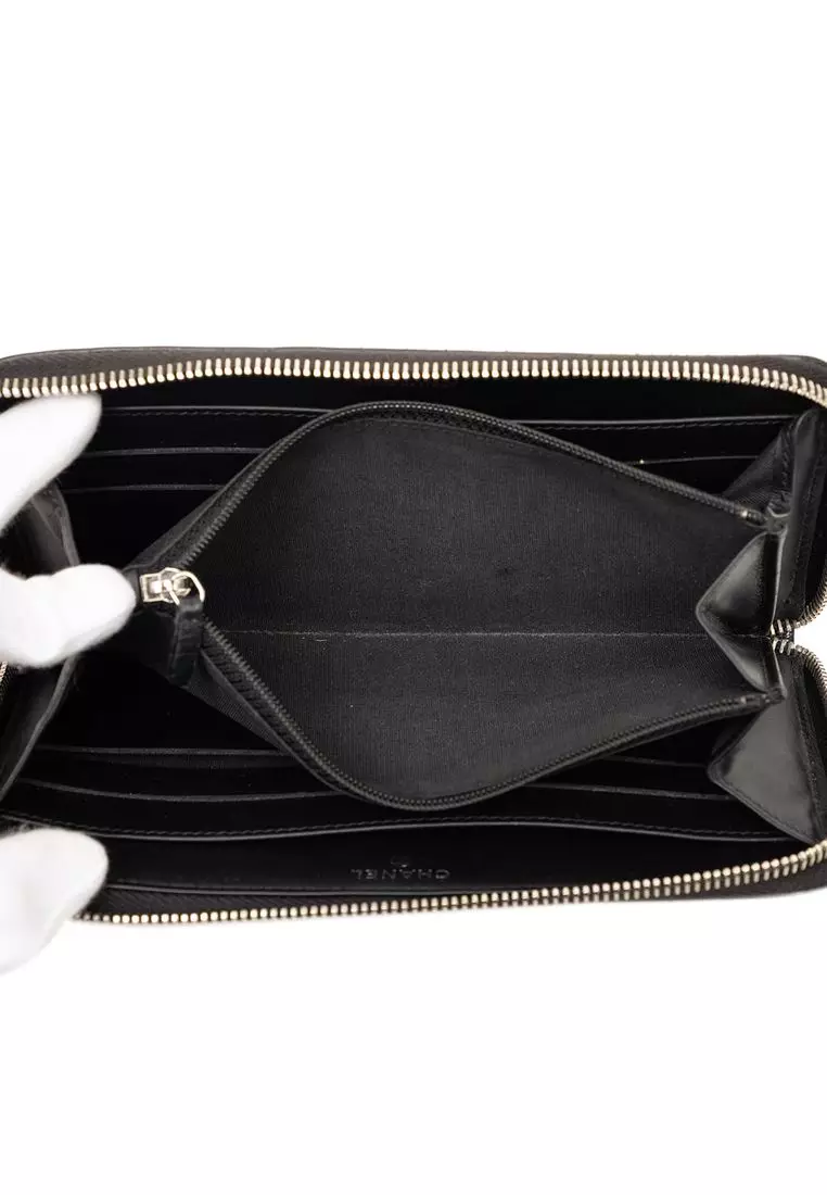 Pre-Loved Chanel Cc Patent Stitched Long Wallet
