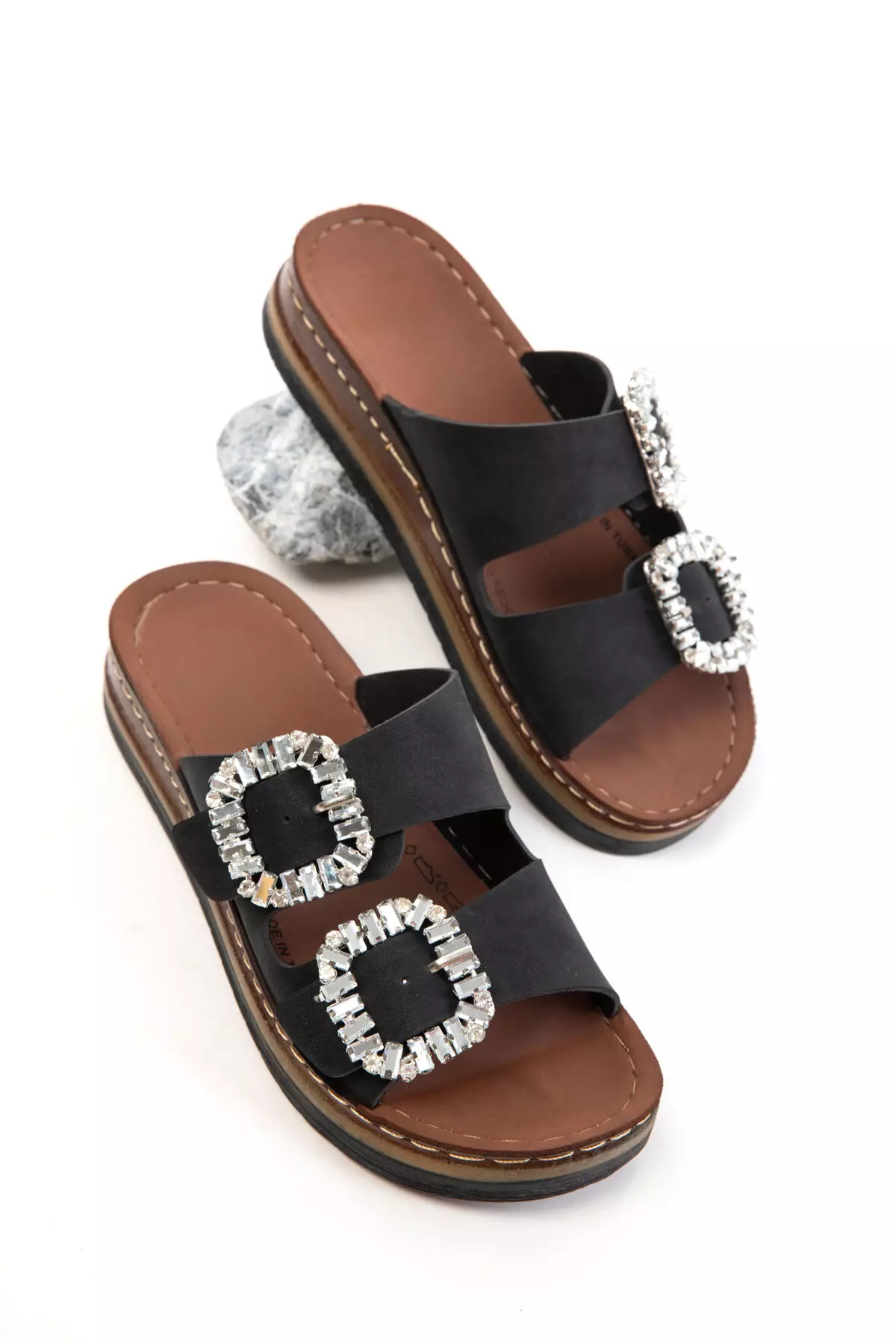 Black Women's Slippers 20704