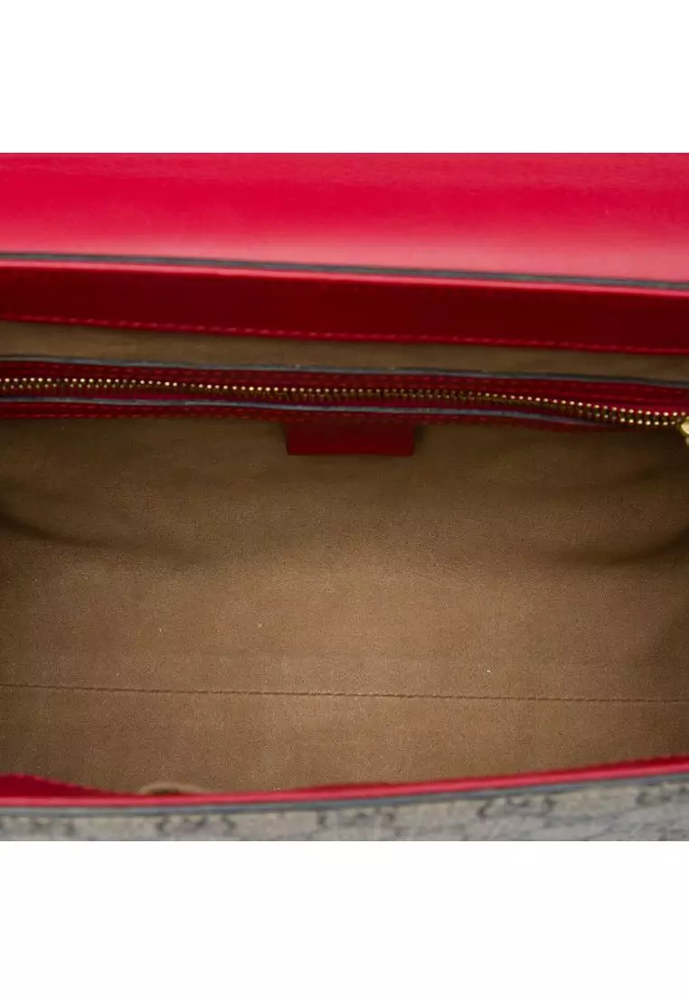 Pre-Loved Gucci Small Gg Supreme Padlock Satchel
