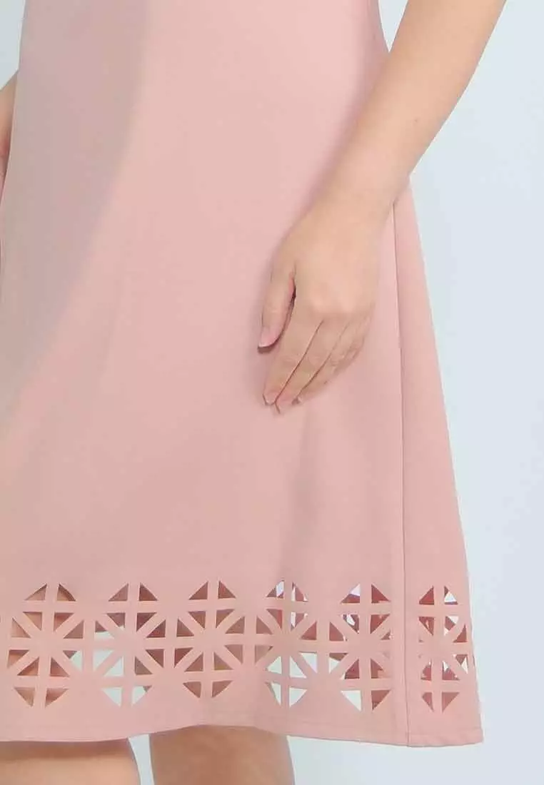 Milly Plus Size Leilah A-line Dress with Laser Cut