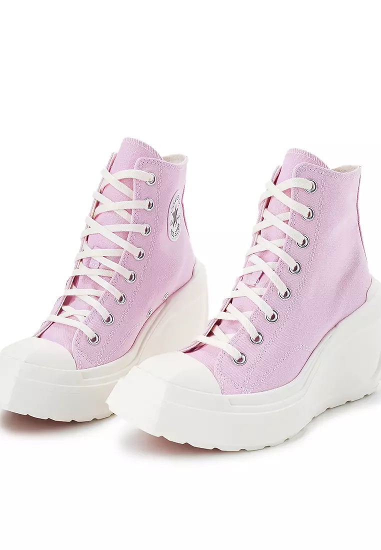 Pink wedge converse shop