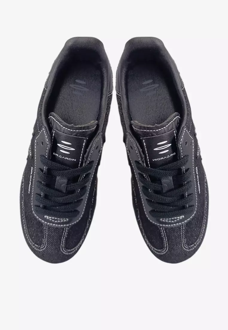 Dr Cardin The Origin: Heritage Collection Kids Laced-Up Sneaker K-RJ-100 | Denim/Faux Suede/Leather