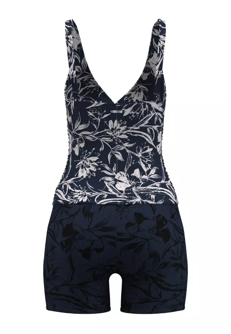 Coastal Gardens Underwire Over-The-Shoulder Tankini Set