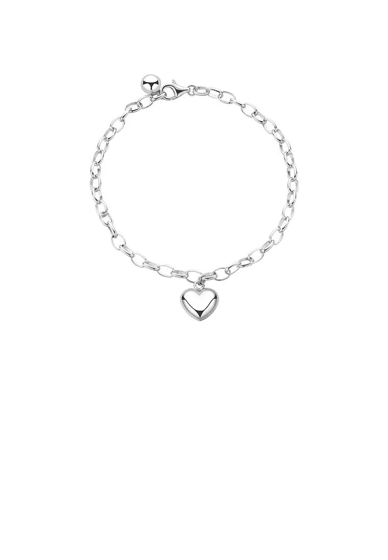 Chain bracelet with heart charm best sale