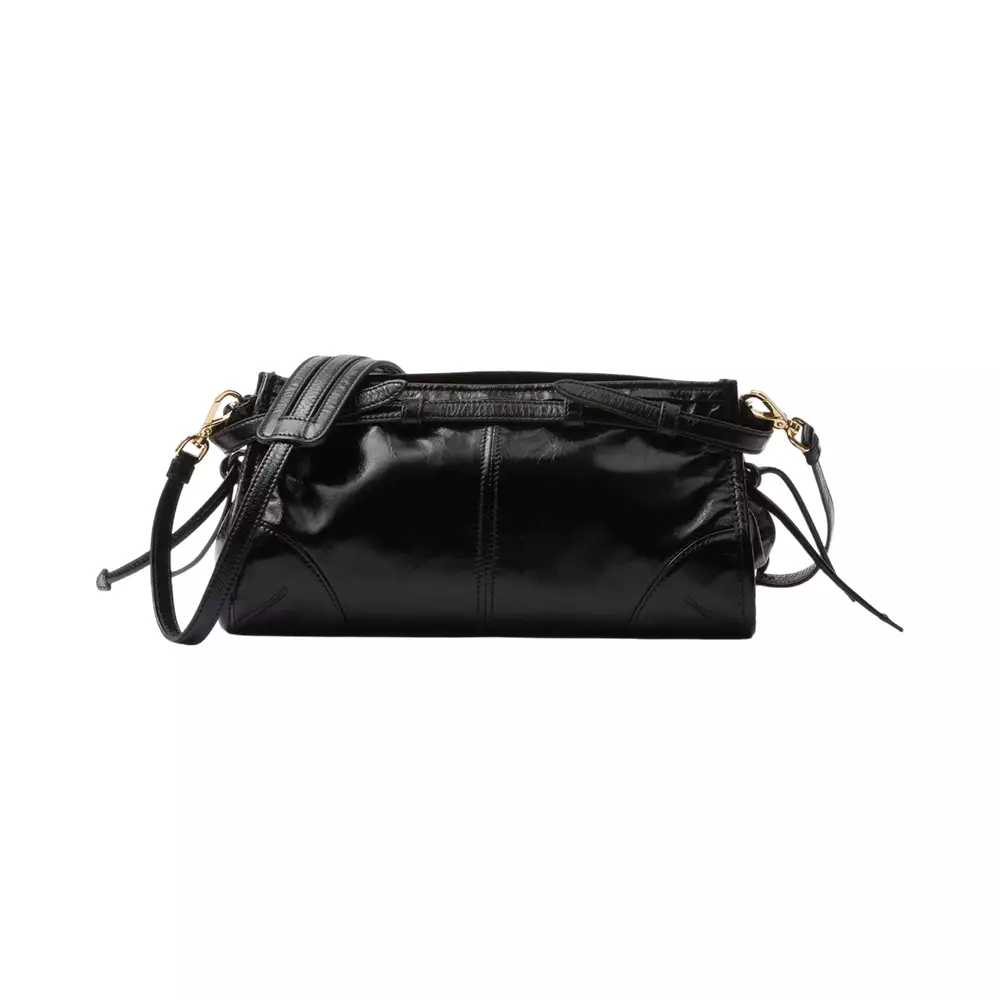 Bonnie Small Leather Shoulder Bag Black