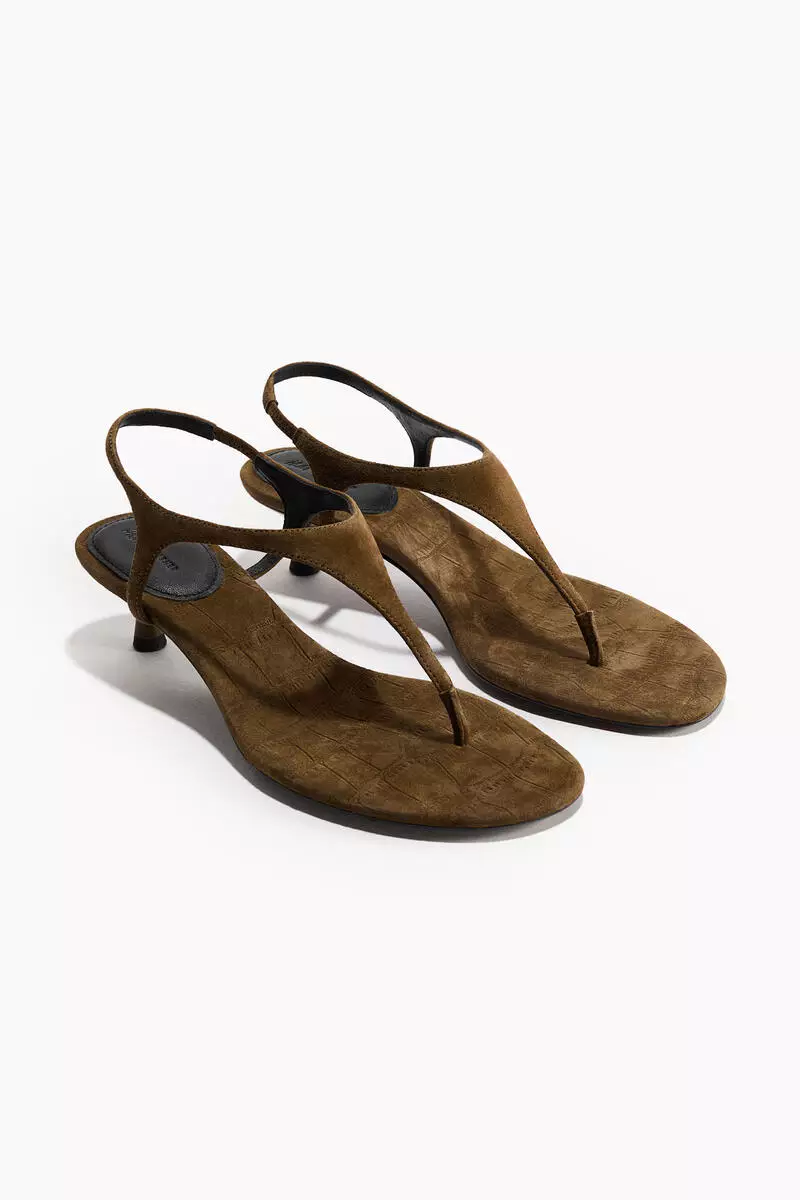 Heeled leather sandals