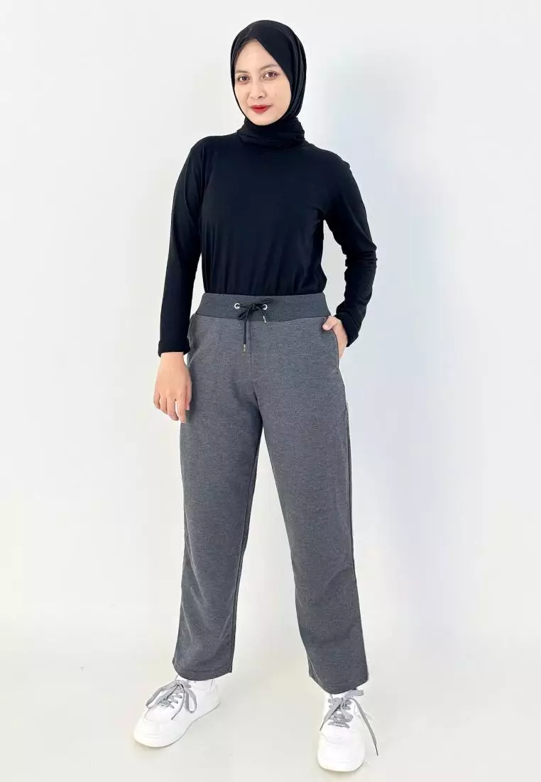 Sofia Sweatpants (Celana Panjang Training Olahraga Wanita) Abu Tua