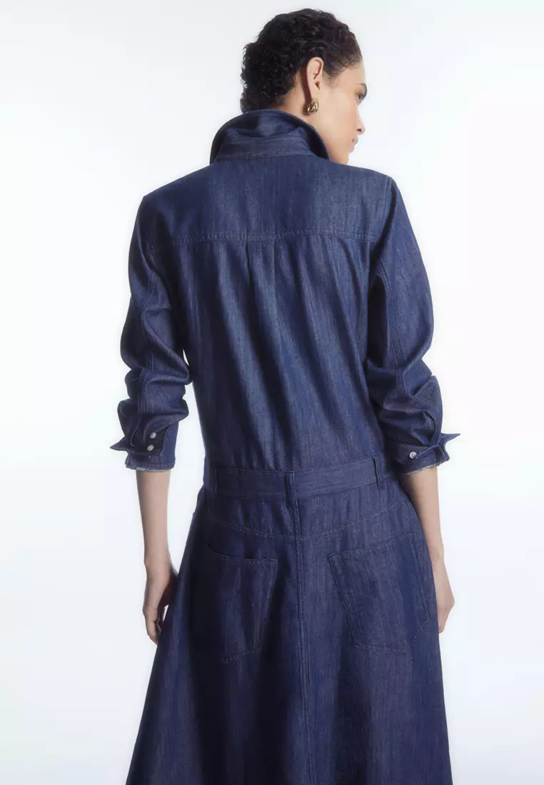 Denim Midi Shirt Dress
