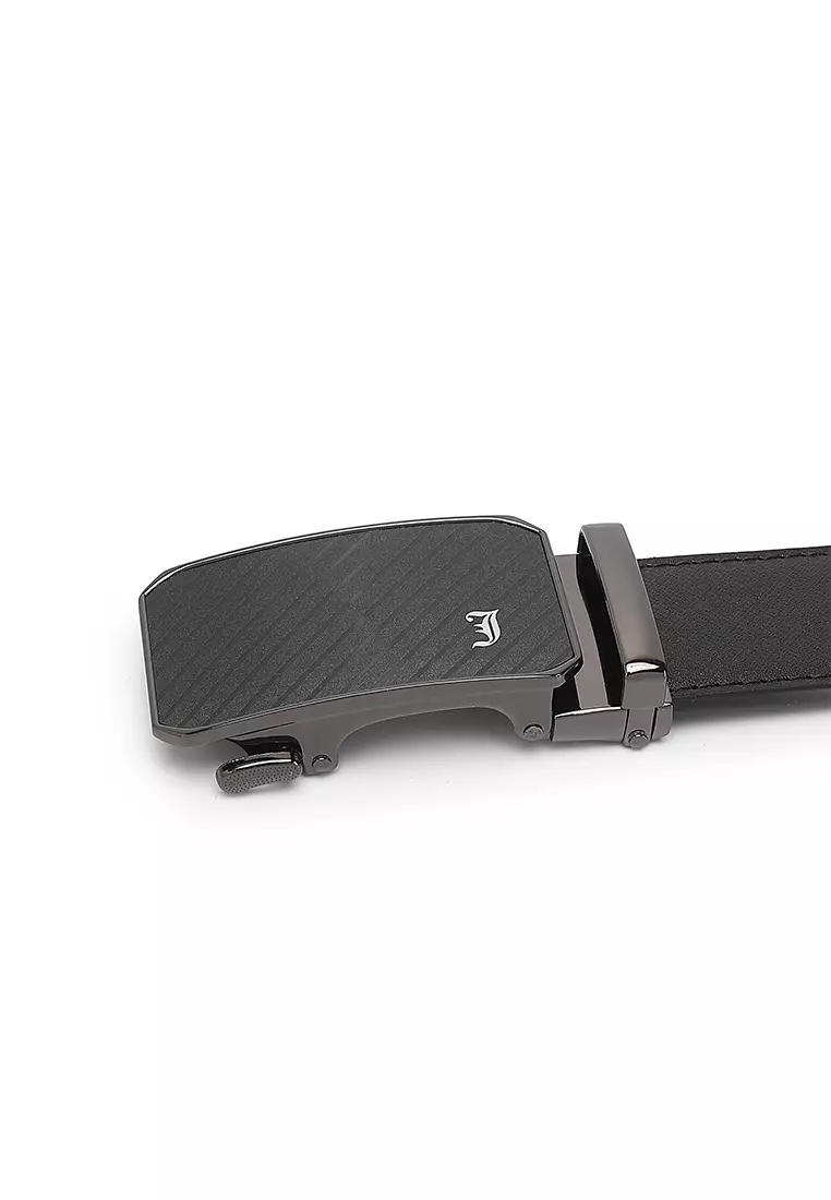 Gift Set - Leather RFID Wallet + 35mm Automatic Buckle Belt - Brown / Black