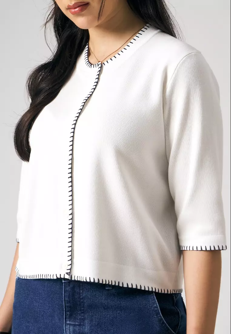 Flat Knit Short Sleeve Jacket