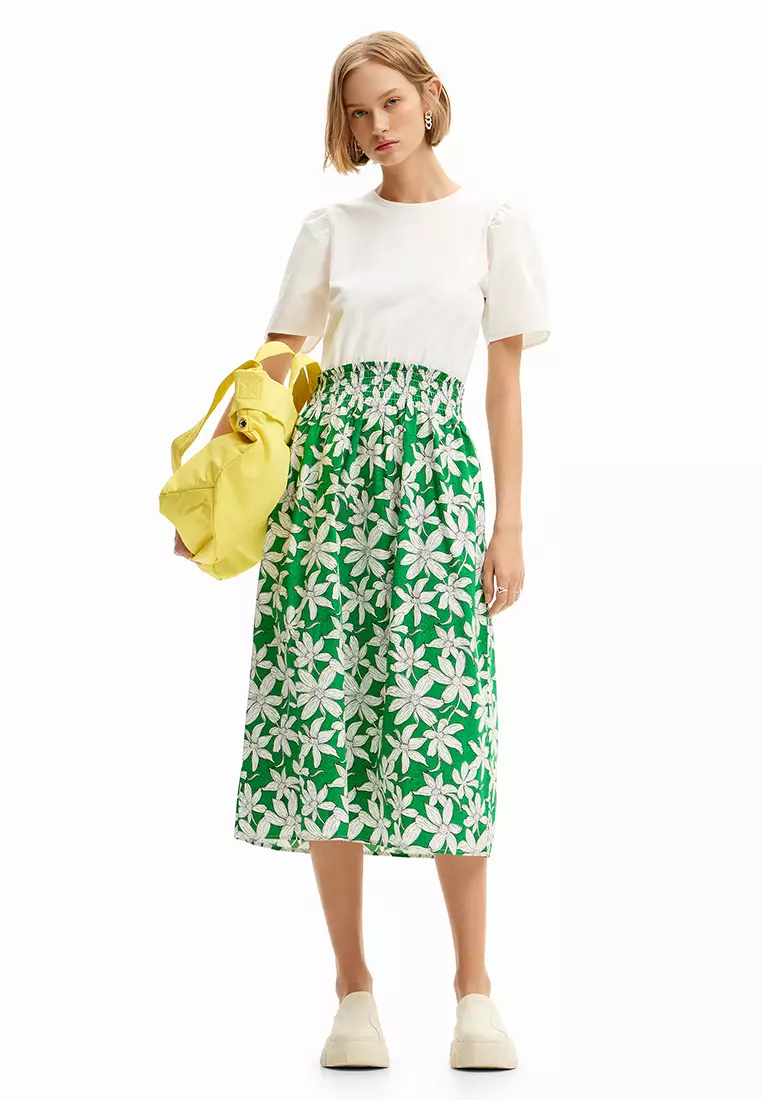 Desigual Woman Combination floral midi dress.