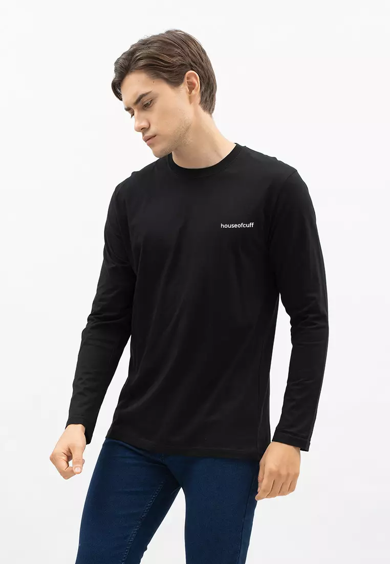 Houseofcuff Kaos Cotton Combed Lengan Panjang Pria Hitam